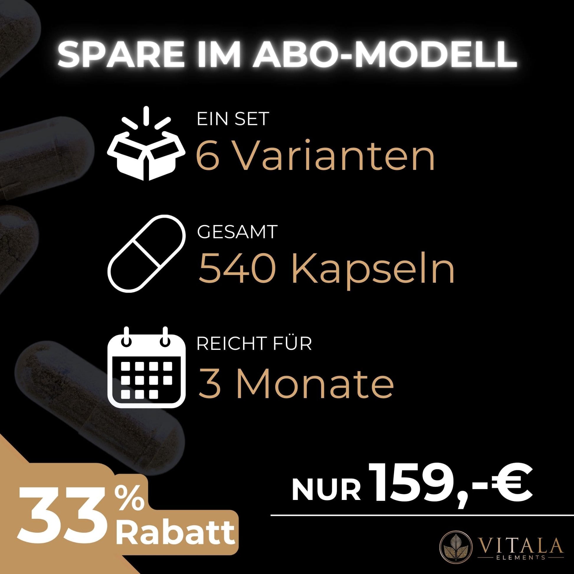 Mit dem Daily 360° SET Abo sicherst du dir eine lückenlose Versorgung mit allen essenziellen Nährstoffen. Diese umfassende Nahrungsergänzung wird regelmäßig geliefert, sodass du deine Gesundheit langfristig unterstützen kannst. Spare mit unserem Abo-Modell und erhalte das Daily 360° SET immer pünktlich für eine kontinuierliche Rundum-Versorgung.